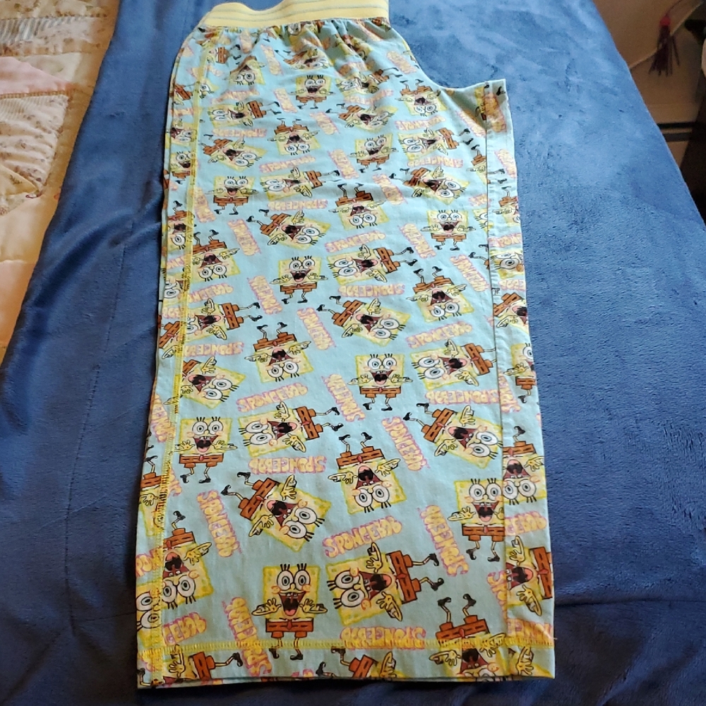 Nickelodeon Blue and Yellow Pajama Bottoms with Cartoon Print